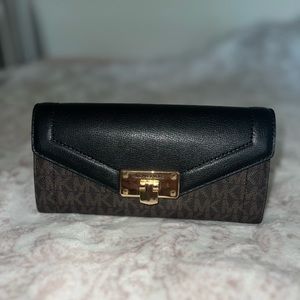 Black & brown MK logo wallet